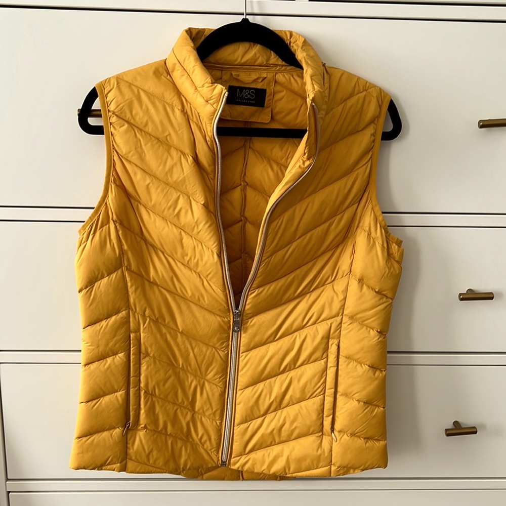 Marks & Spencer Mustard Quilted Puffer Vest